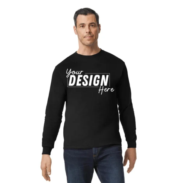 Custom Long Sleeve Shirts | Premium Heavy Cotton | DTF Printing | Gildan 5400